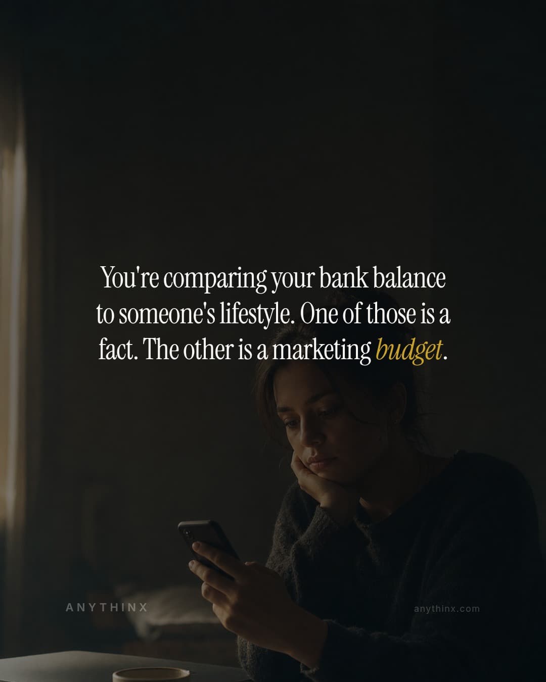 You're comparing your bank balance to someone's lifestyle. One of those is a fact. The other is a marketing budget.
