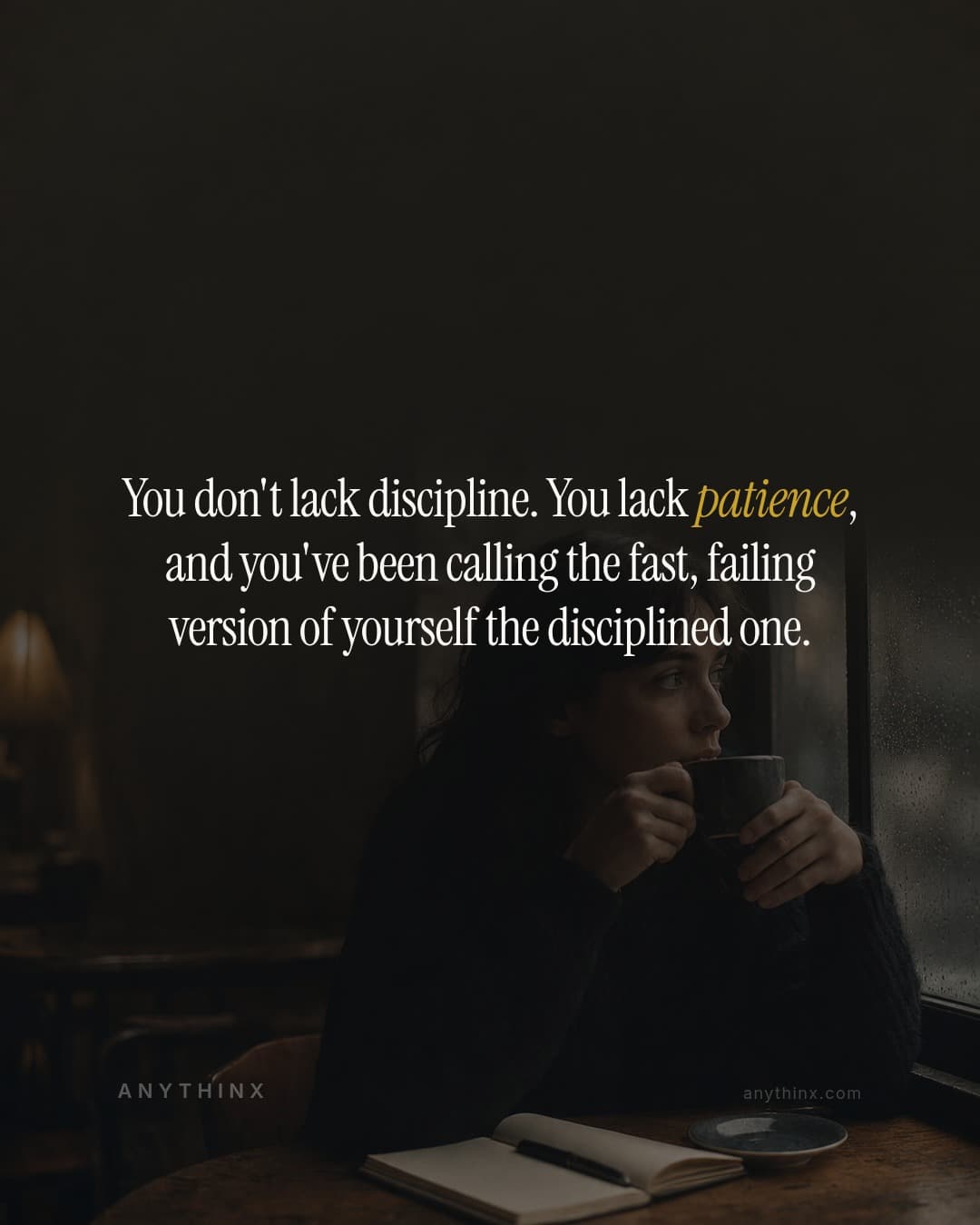 You don't lack discipline. You lack patience, and you've been calling the fast, failing version of yourself the disciplined one.
