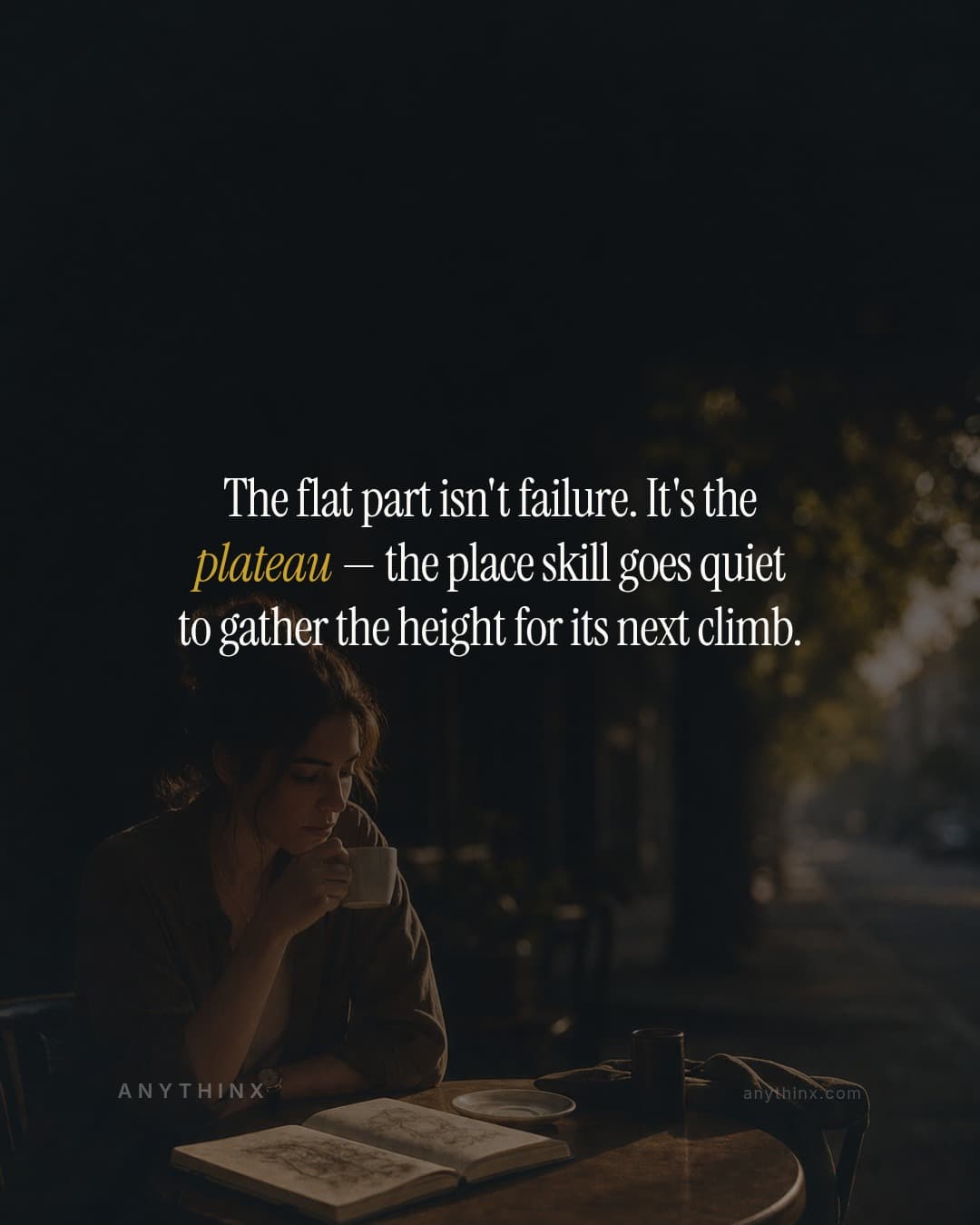 The flat part isn't failure. It's the plateau — the place skill goes quiet to gather the height for its next climb.
