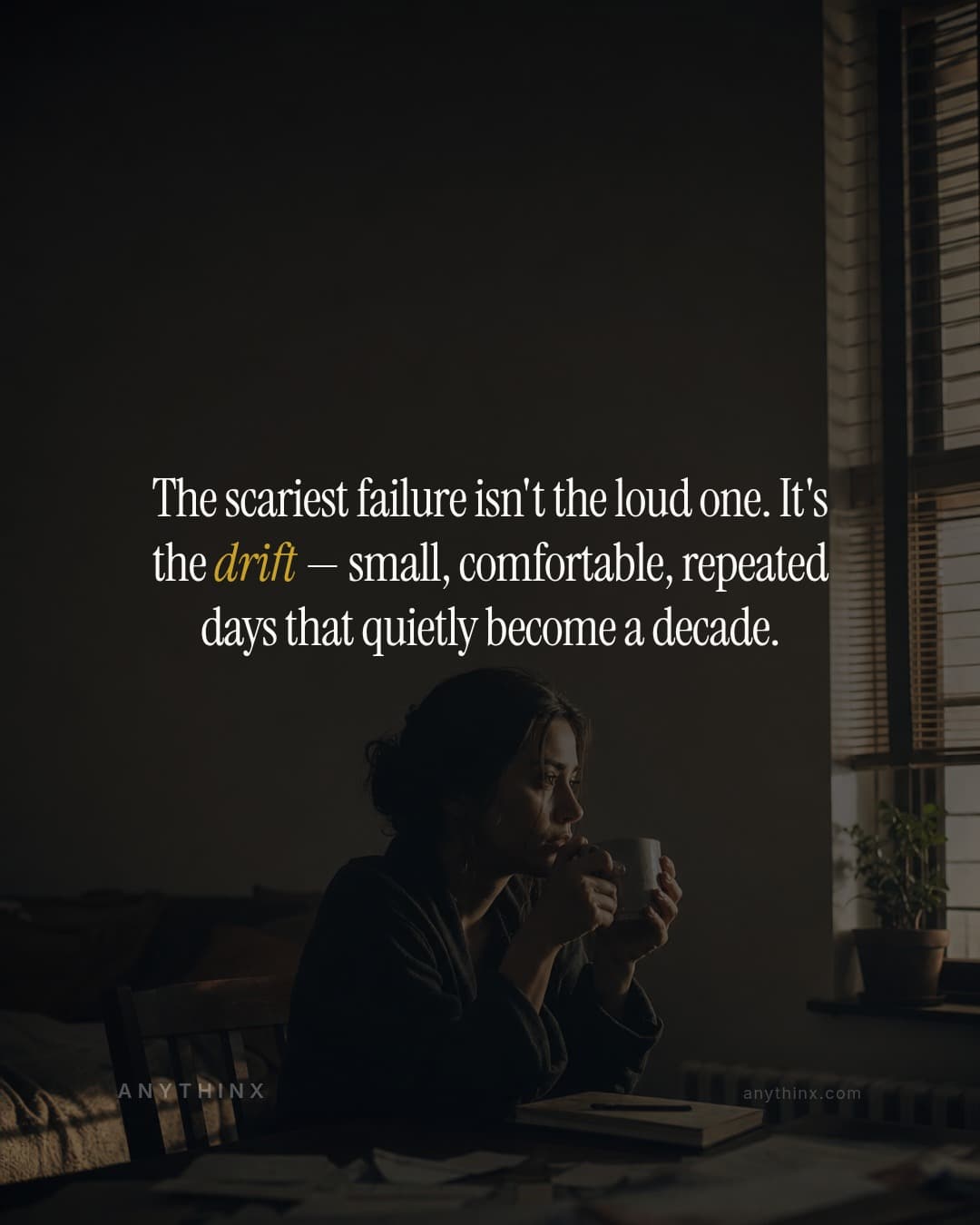 The scariest failure isn't the loud one. It's the drift — small, comfortable, repeated days that quietly become a decade.