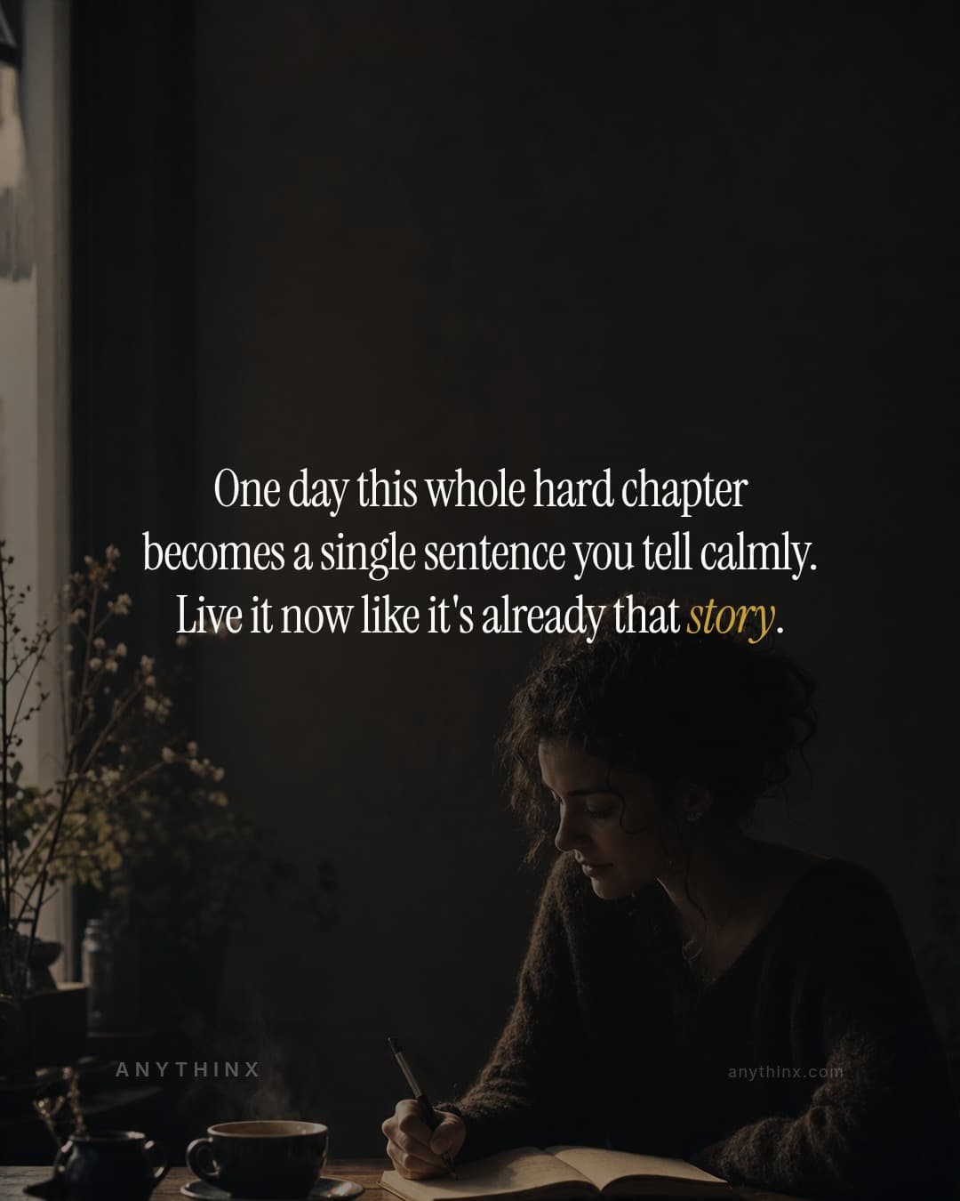 One day this whole hard chapter becomes a single sentence you tell calmly. Live it now like it's already that story.