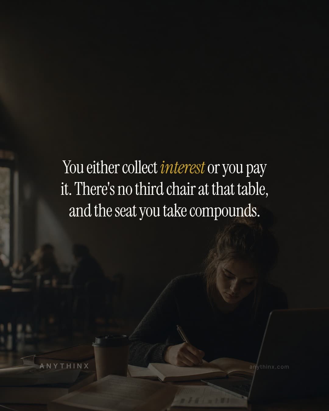 You either collect interest or you pay it. There's no third chair at that table, and the seat you take compounds.