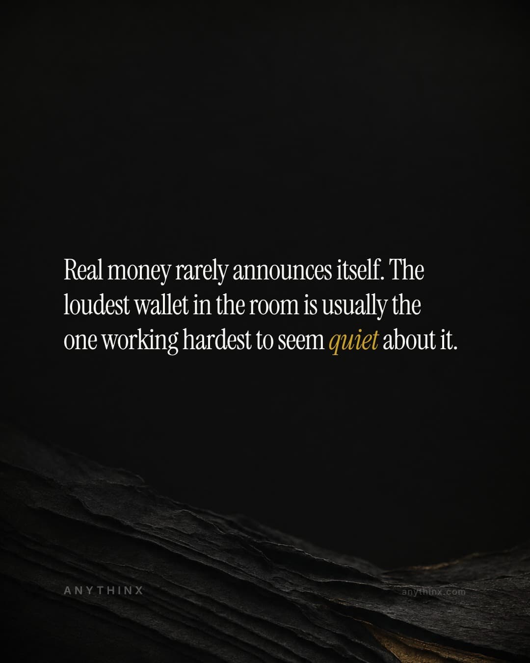 Real money rarely announces itself. The loudest wallet in the room is usually the one working hardest to seem quiet about it.