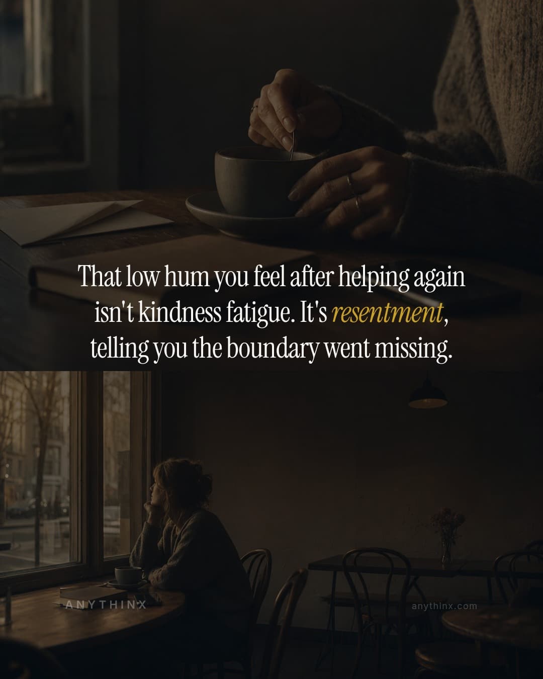 That low hum you feel after helping again isn't kindness fatigue. It's resentment, telling you the boundary went missing.