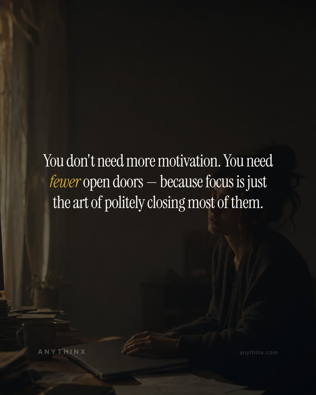 You don't need more motivation. You need fewer open doors — because focus is just the art of politely closing most of them.
