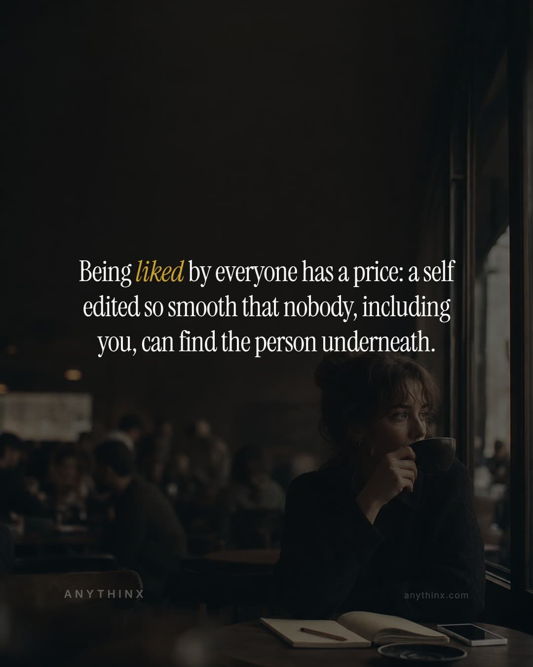Being liked by everyone has a price: a self edited so smooth that nobody, including you, can find the person underneath.