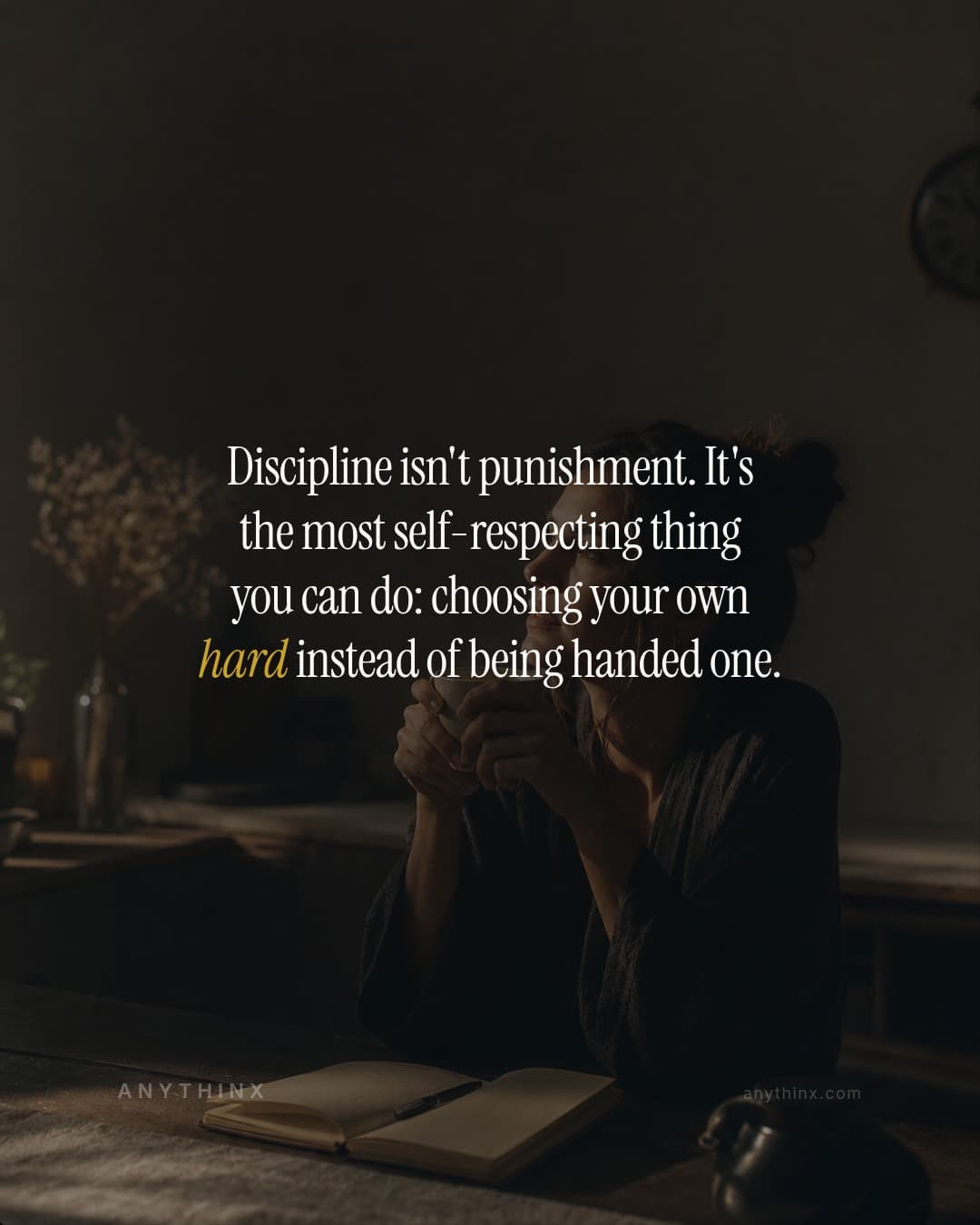 Discipline isn't punishment. It's the most self-respecting thing you can do: choosing your own hard instead of being handed one.