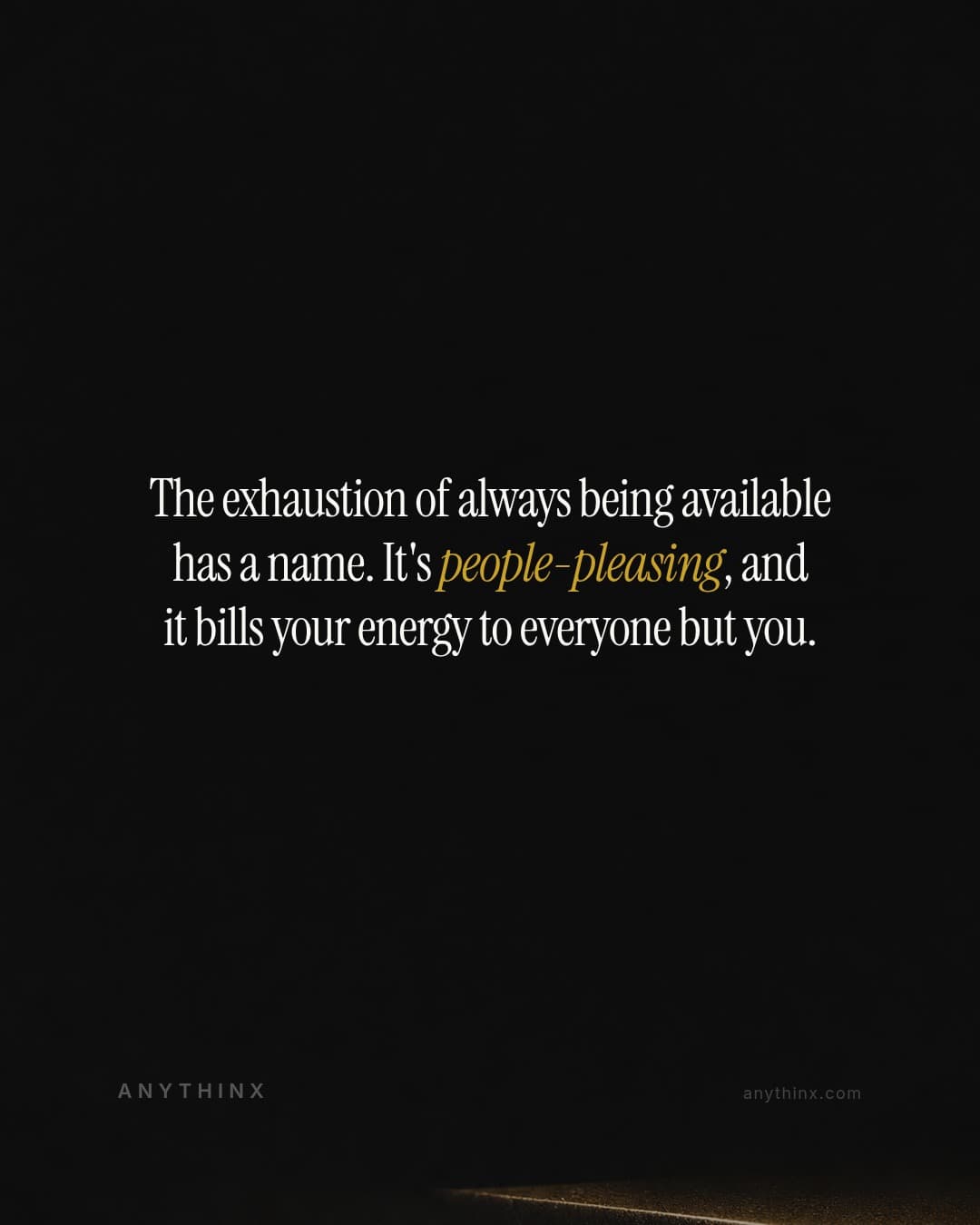 The exhaustion of always being available has a name. It's people-pleasing, and it bills your energy to everyone but you.
