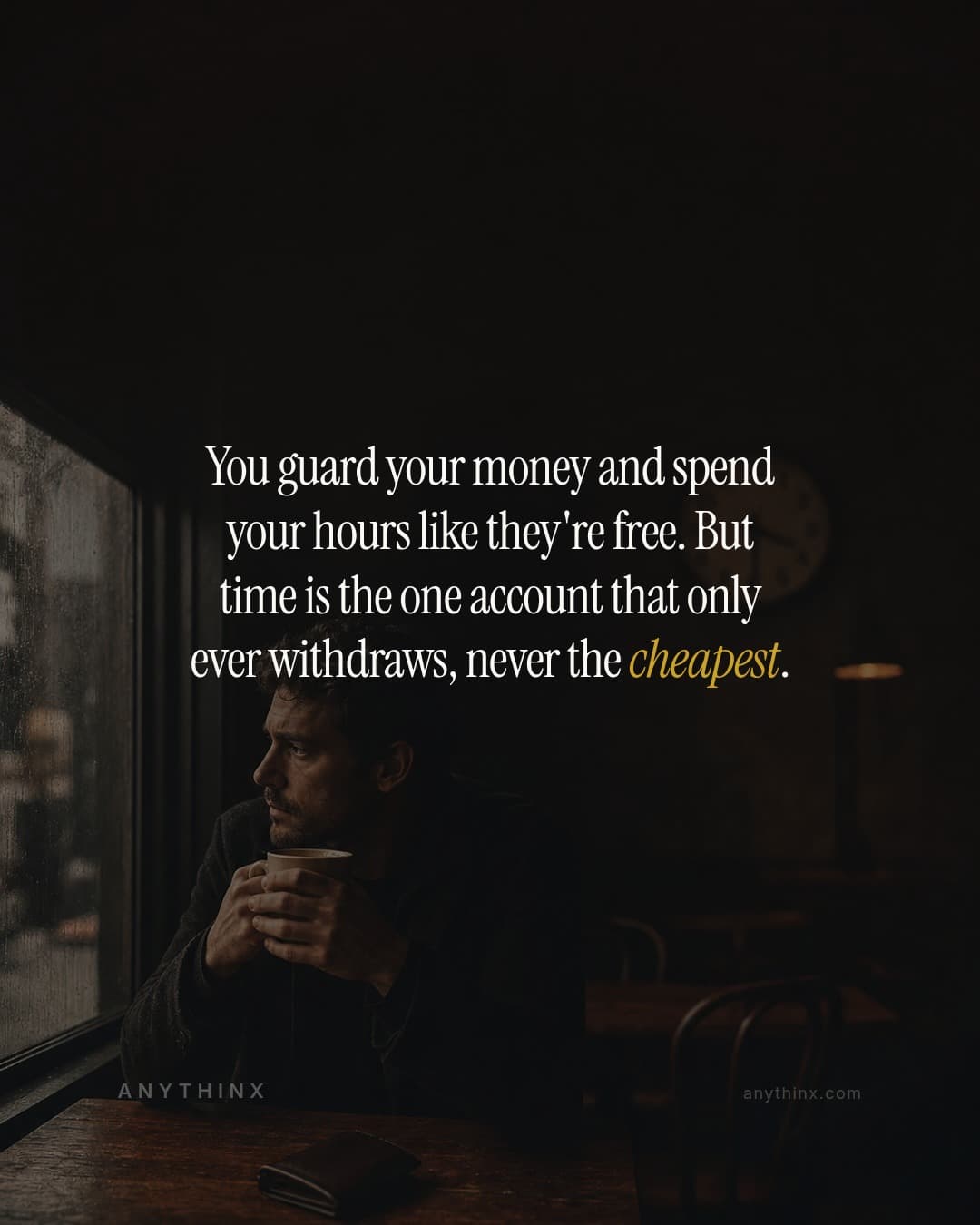 You guard your money and spend your hours like they're free. But time is the one account that only ever withdraws, never the cheapest.